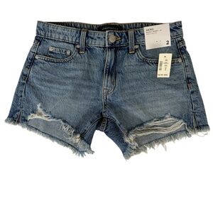 Aeropostale Denim Baggy Cropped Cutoff Jeans Shorts, size 2 New With Tags